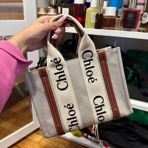 Chloe logo canvas mini tote